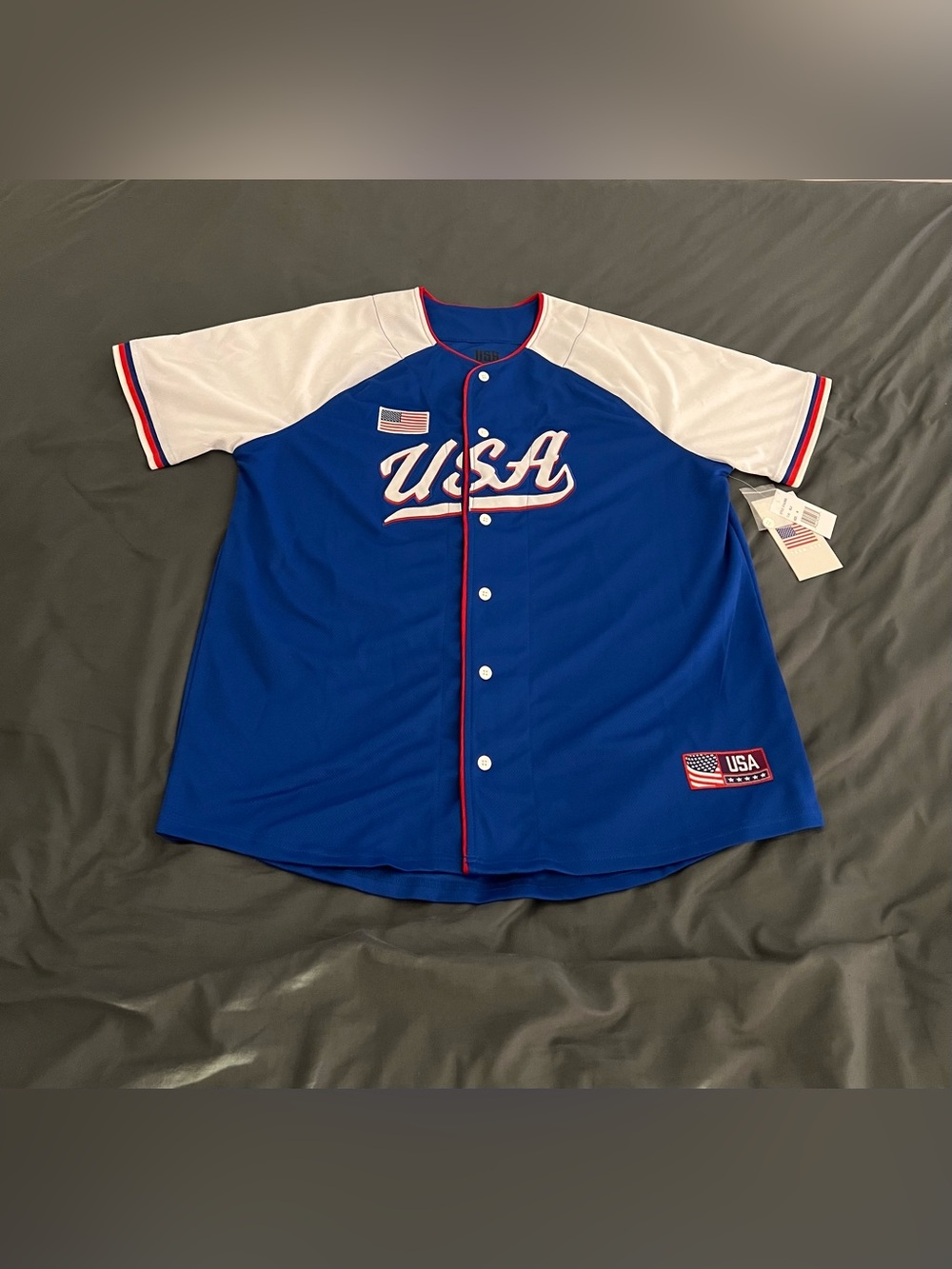 USA Baseball Soccer Button Down Customizable Jersey New